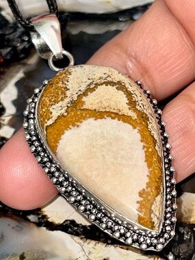Earthy Brown Picture Jasper Pendant 2 1/2”